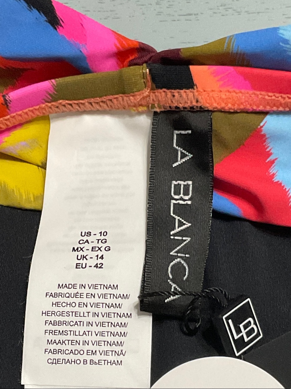 140 - LaBlanca NWT High-Cut Women's Bikini Bottoms in Multicolors, Size 10 - Picture 3 of 5